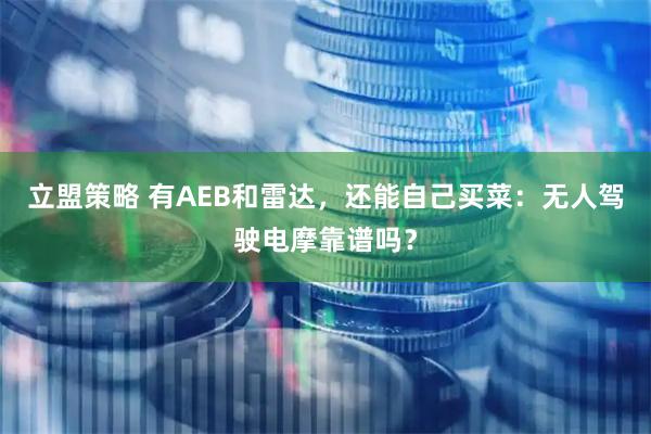 立盟策略 有AEB和雷达，还能自己买菜：无人驾驶电摩靠谱吗？