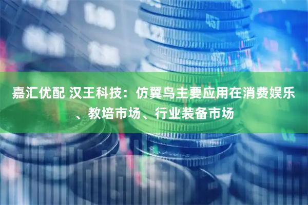嘉汇优配 汉王科技：仿翼鸟主要应用在消费娱乐、教培市场、行业装备市场